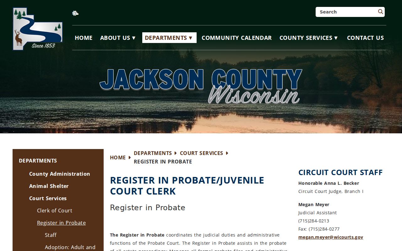 Jackson County probate court date contact