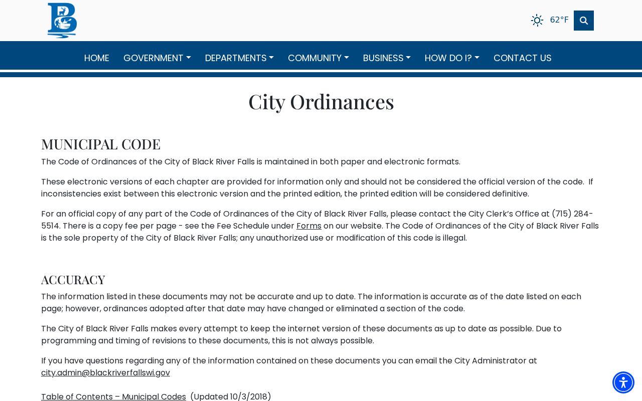 Black River Falls docket search city ordinance records page