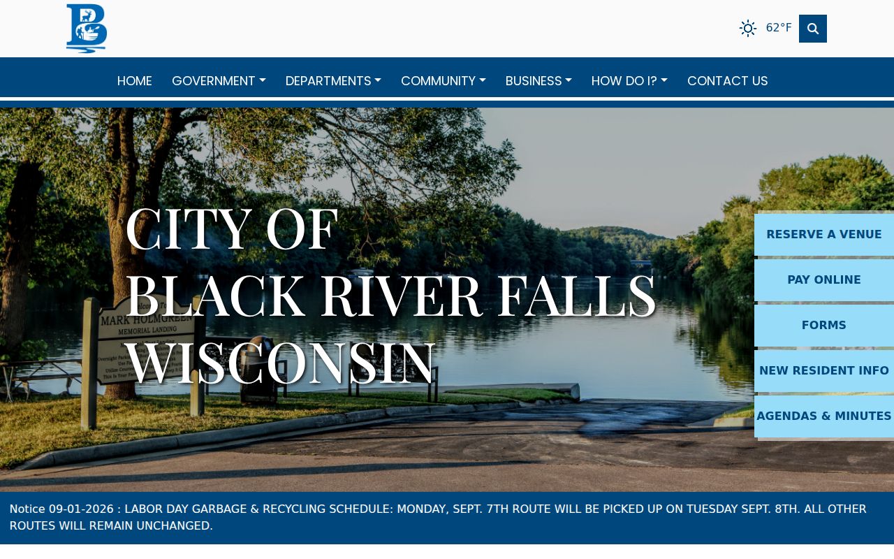 Black River Falls docket search official city homepage
